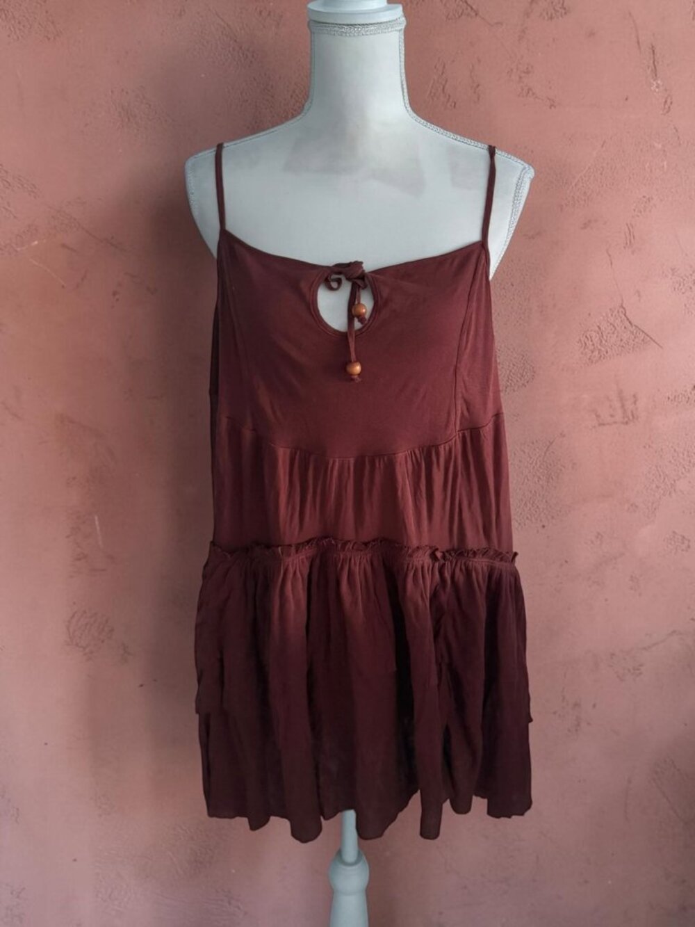 FREE PEOPLE Beach Brown Swing Dress Size Medium
